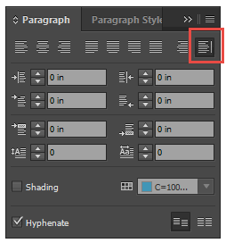 Align Away From Spine in Paragraph Panel