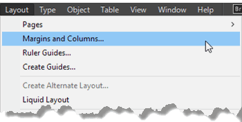 Margins and Columns in Layout Menu