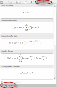 Select Ink Equations