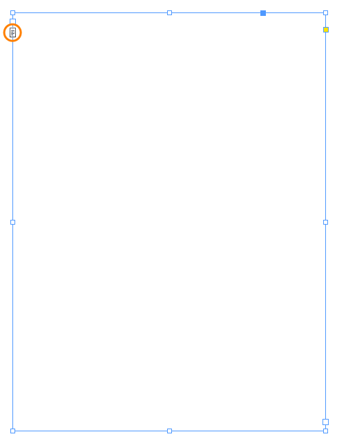 Primary Text Frame Icon on Text Frame in Master Page