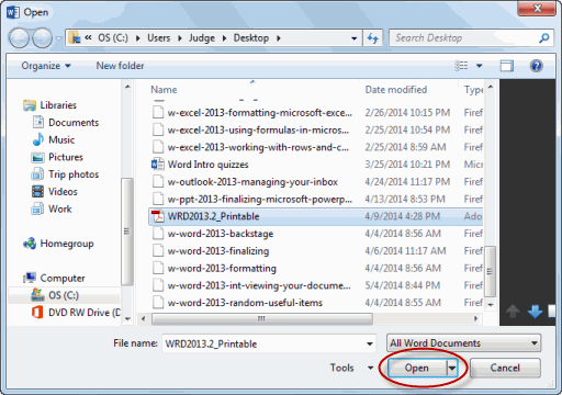 Select File and Open
