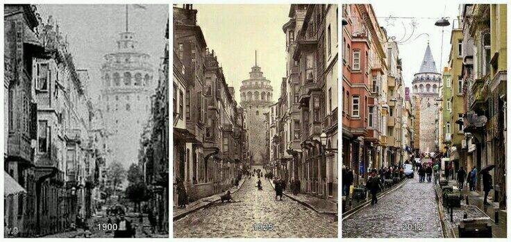 Galata Tower in a century