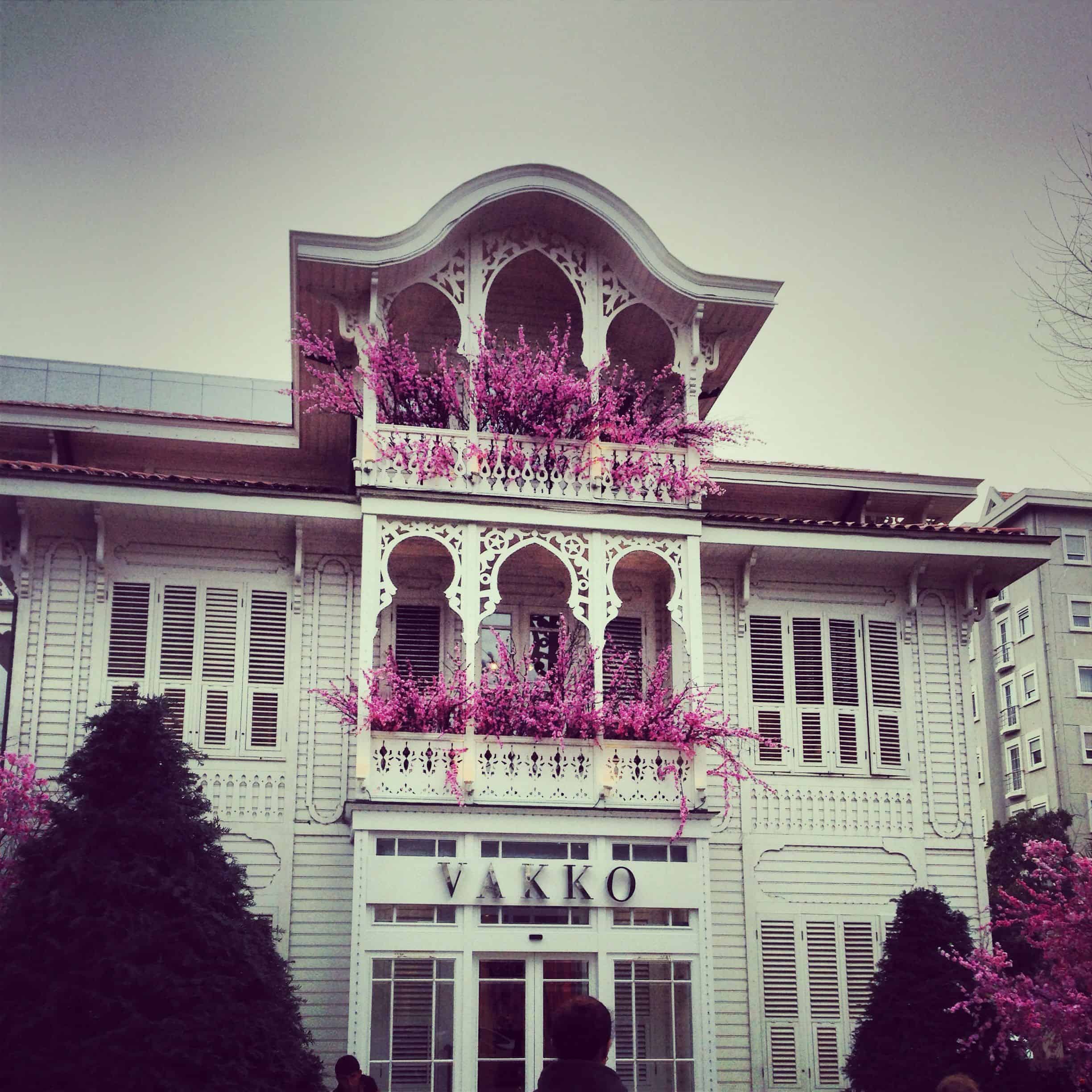 Famous Vakko building over the avenue