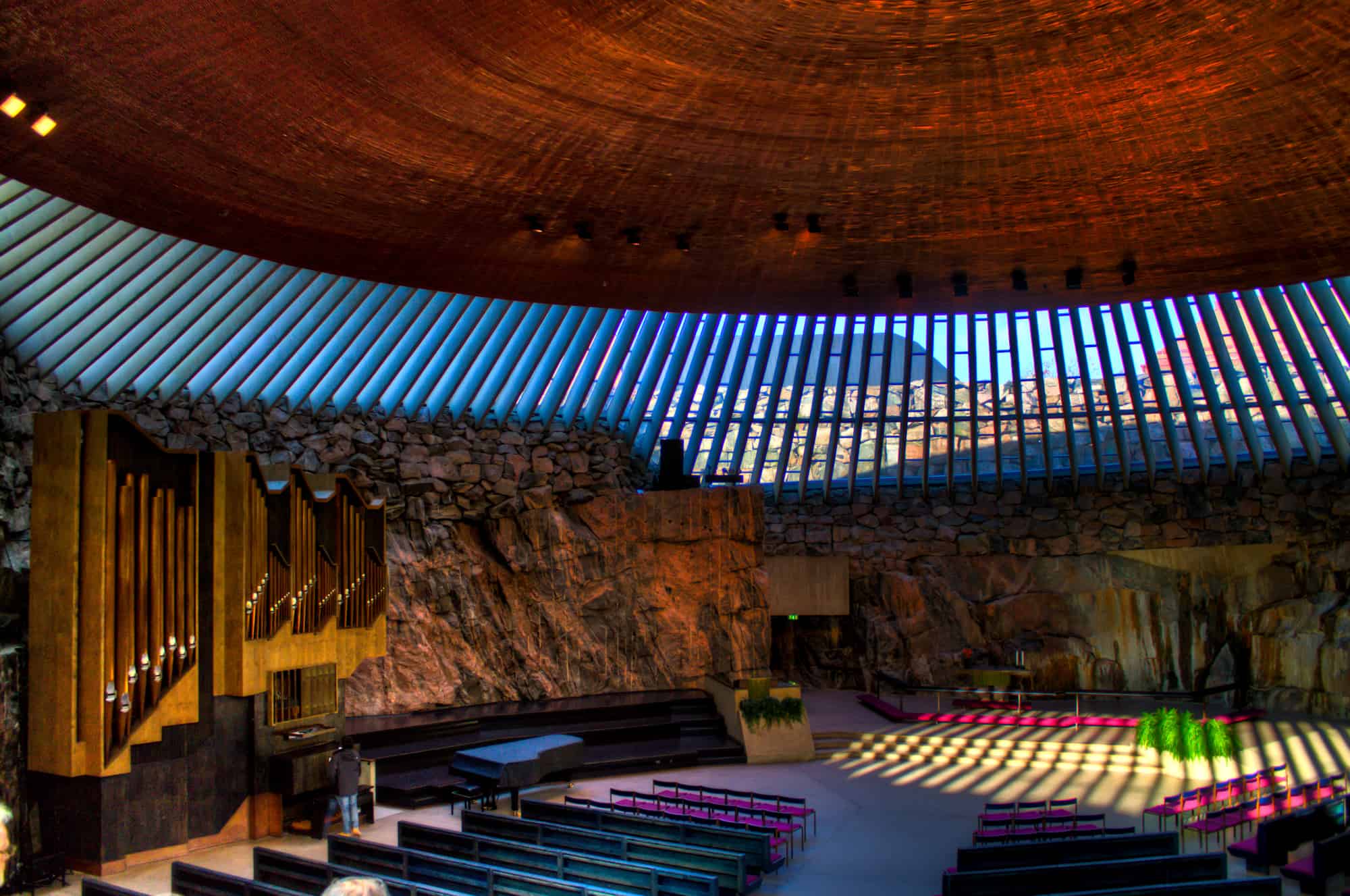 Copper ceiling of Temppeliaukio Kirkko