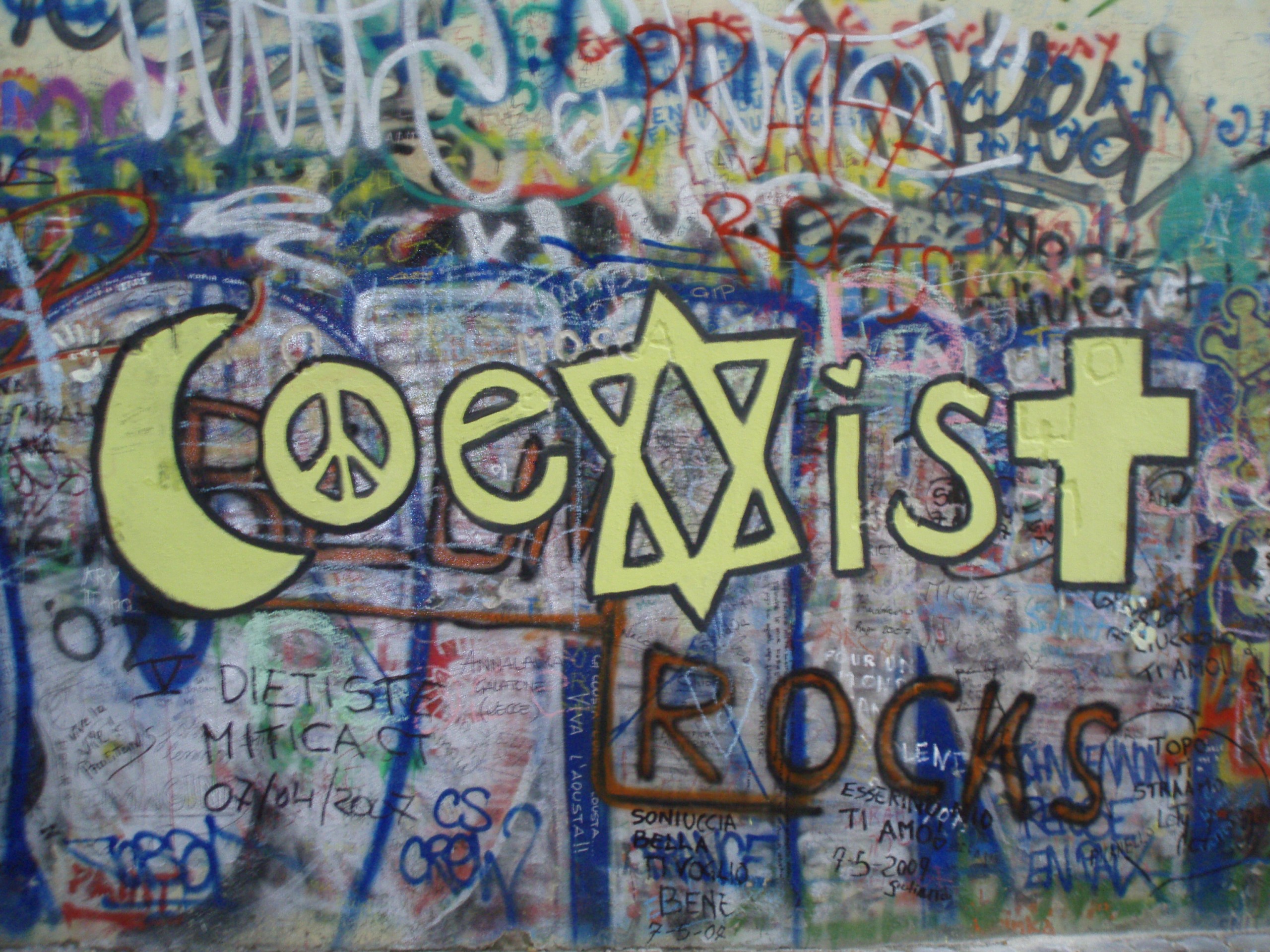 Coexist message on John Lennon Wall