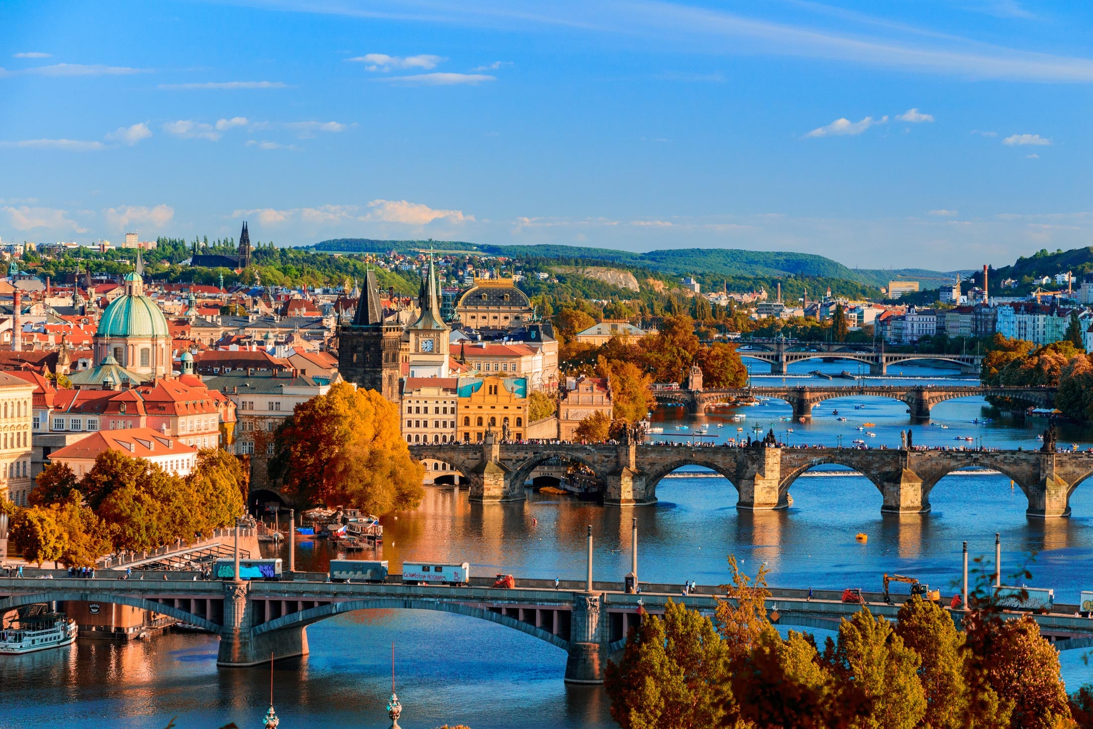 Vltava river and Prague