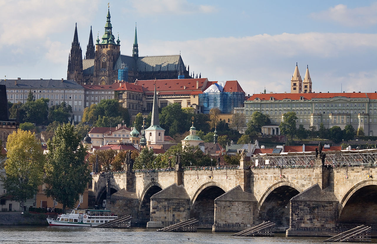Charles Bridge over the Vltava river