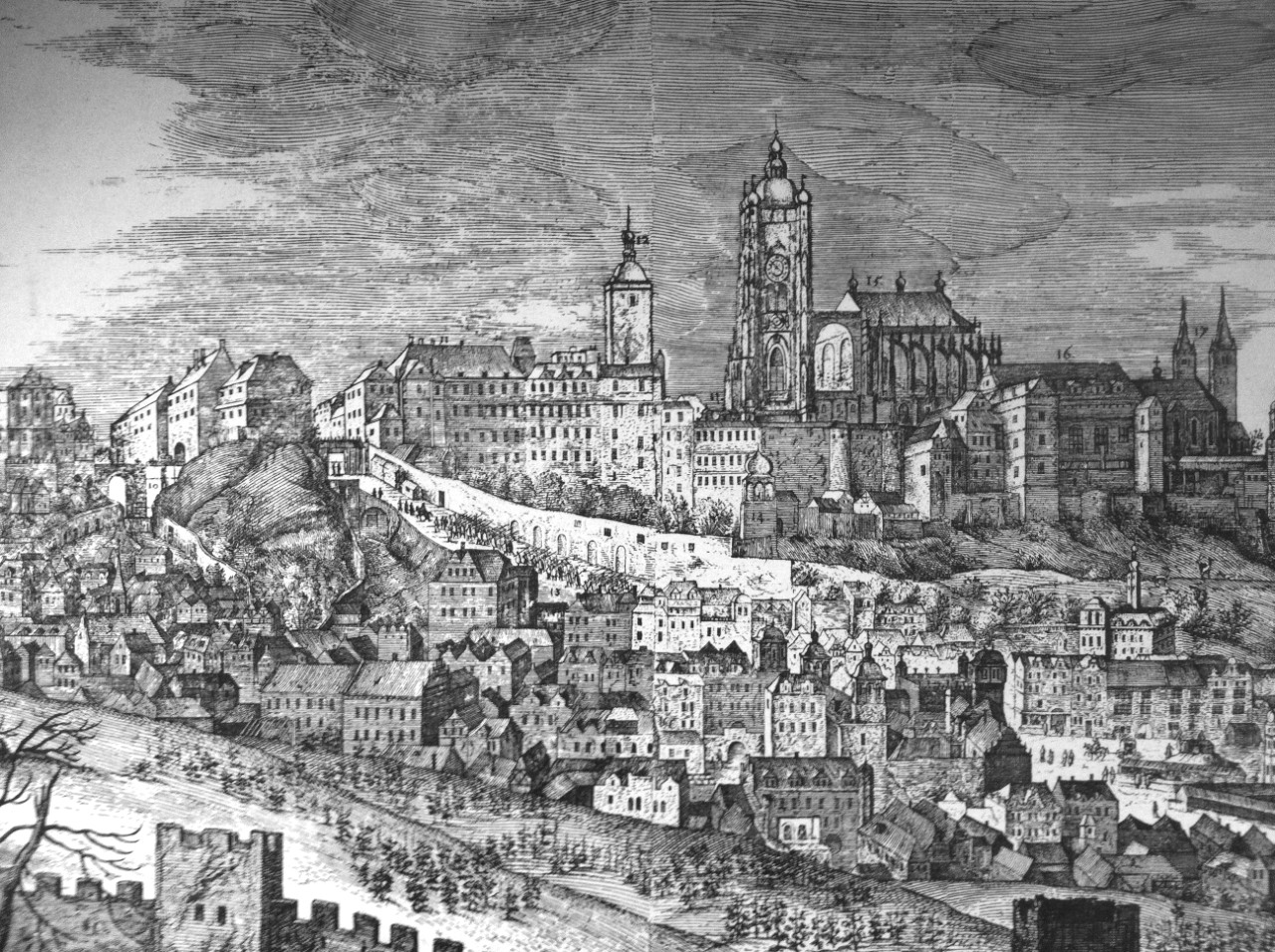 Drawing of Prague Castle in 1606