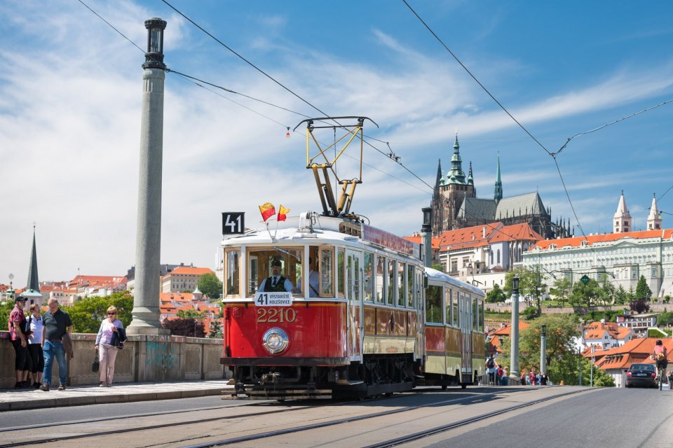 Historical tram 41 of Prague