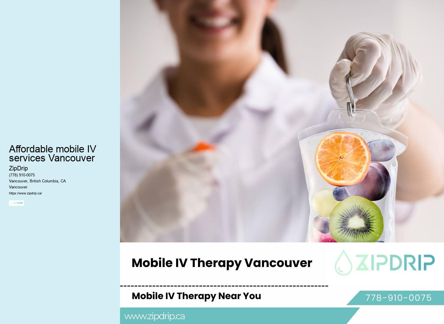 At-home hangover IV drip Affordable mobile IV services Vancouver