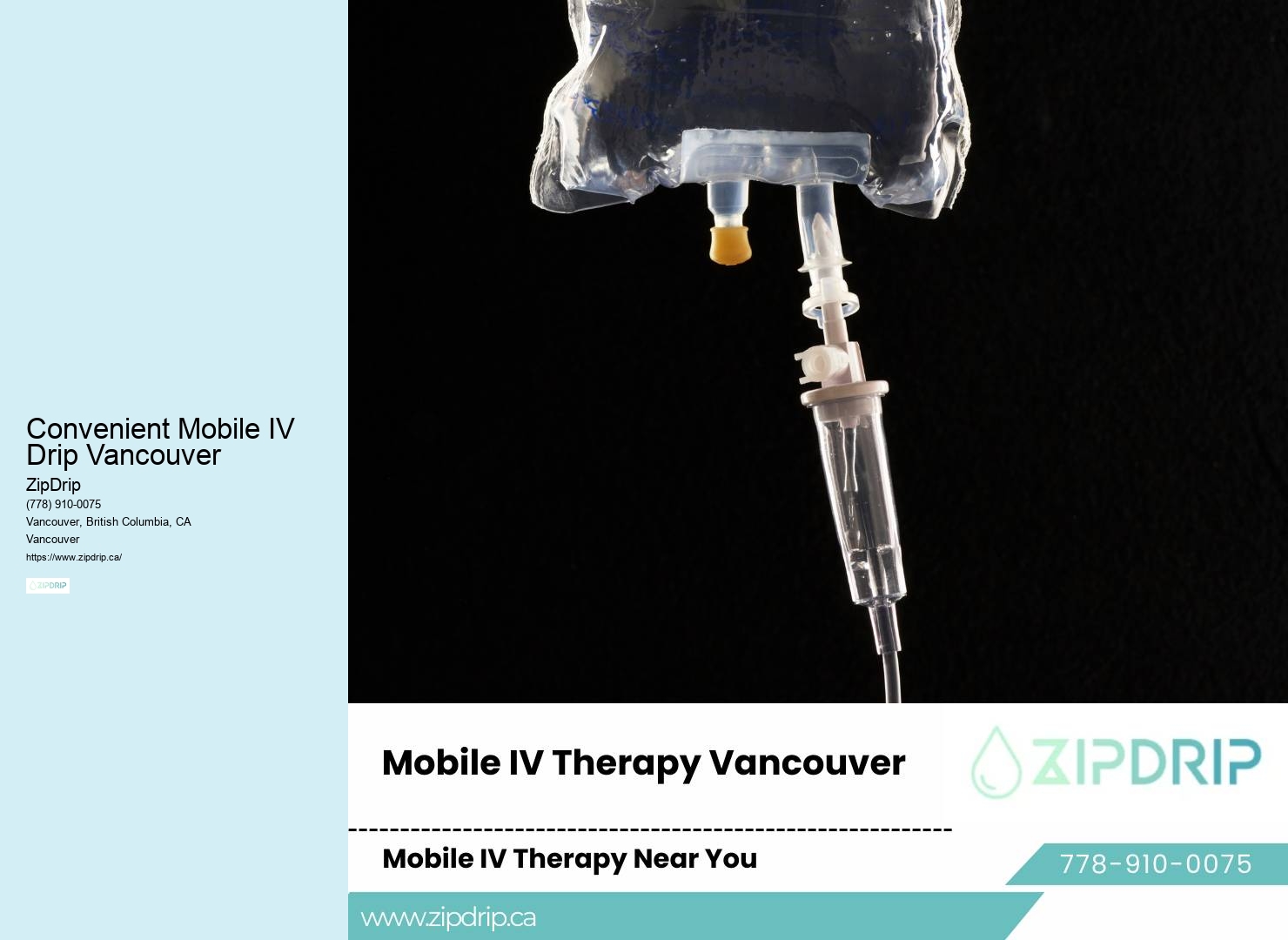 Convenient Mobile IV Drip Vancouver IV hydration drip