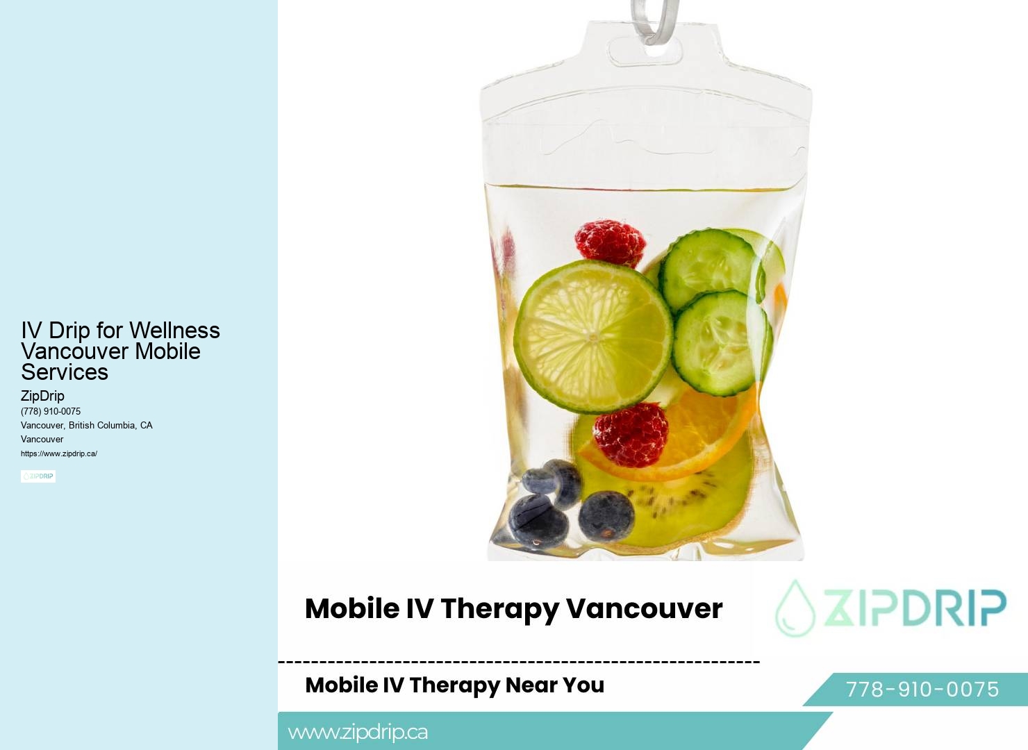 IV Drip for Wellness Vancouver Mobile Services at-home IV infusion