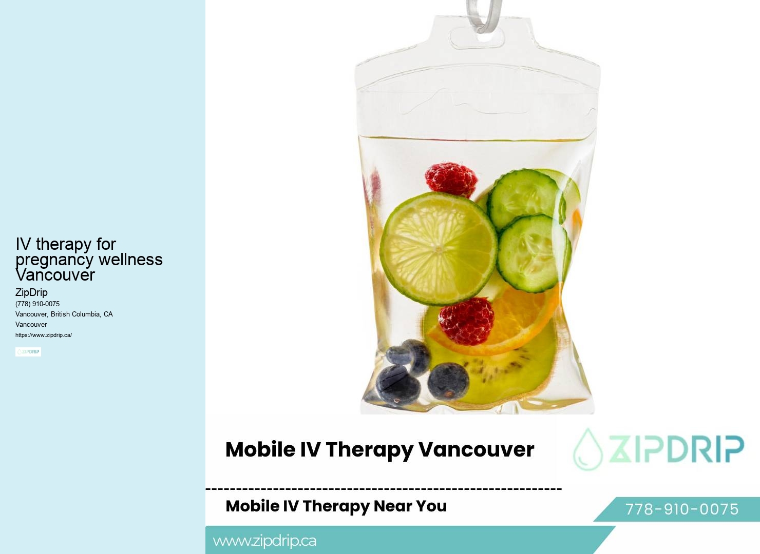 Mobile IV Infusion IV therapy for pregnancy wellness Vancouver