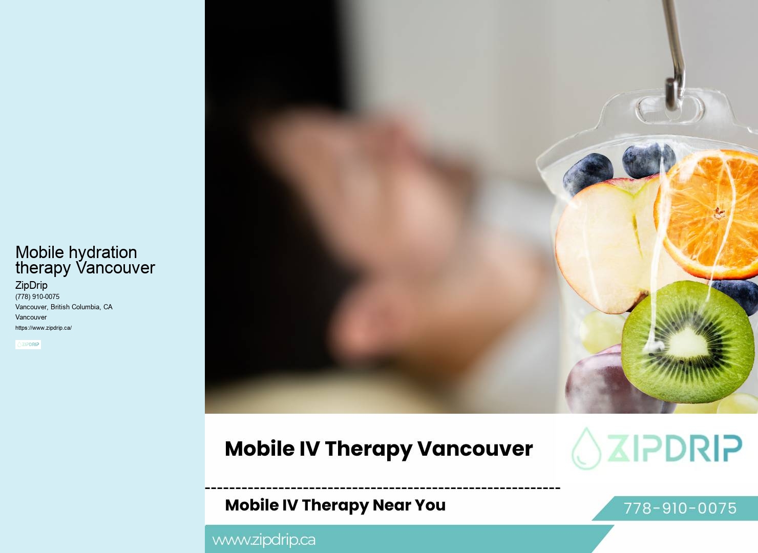 Mobile hydration therapy Vancouver IV Fluid Delivery