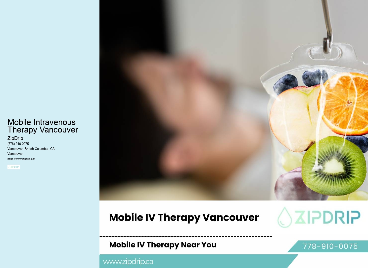 Mobile Intravenous Therapy Vancouver at-home IV hydration treatment