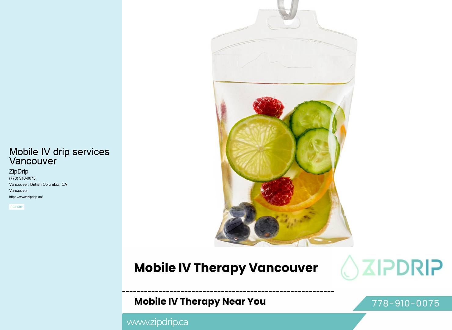 IV Hydration for Energy Mobile IV drip services Vancouver