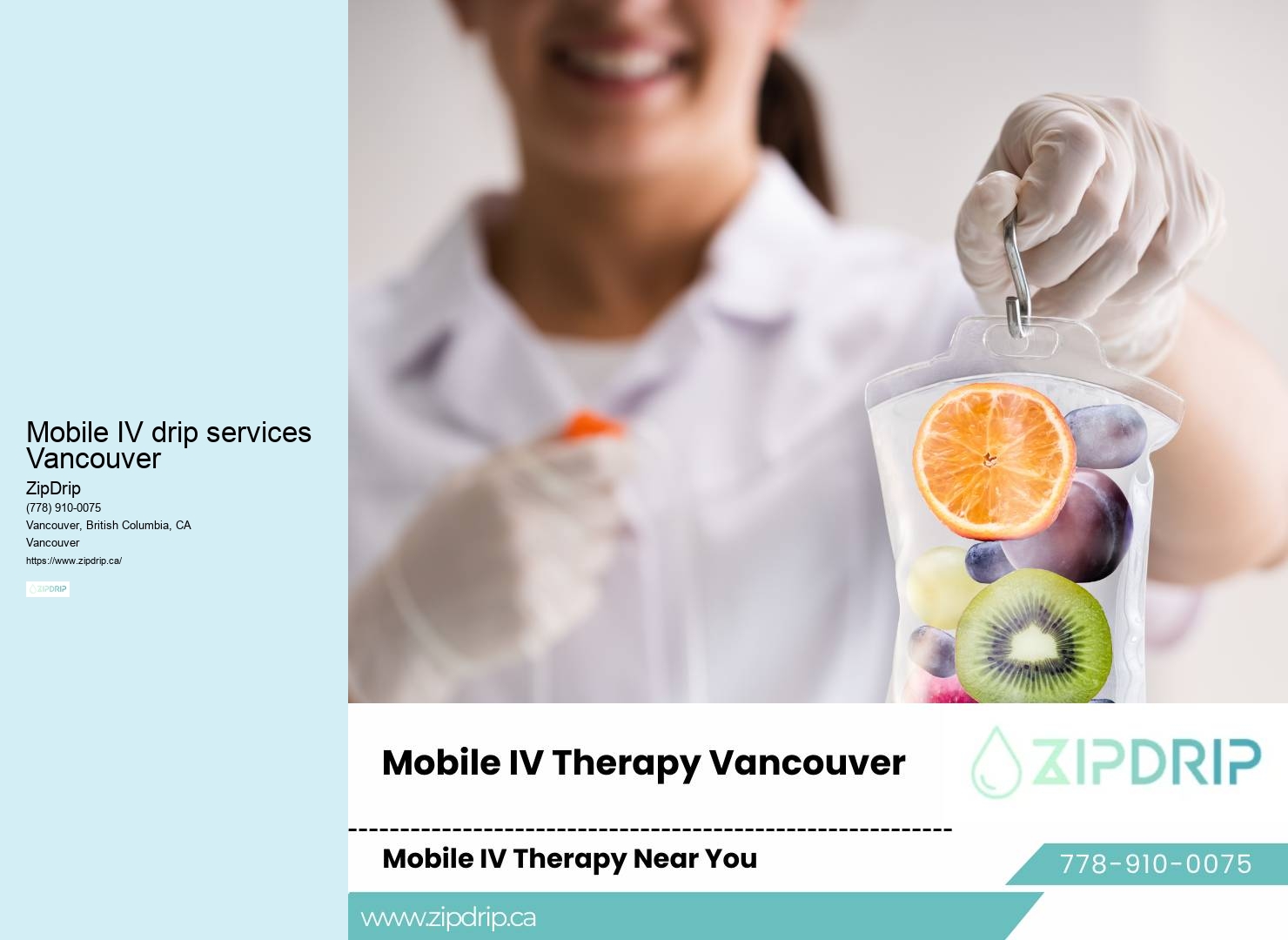Mobile IV drip services Vancouver mobile IV clinic