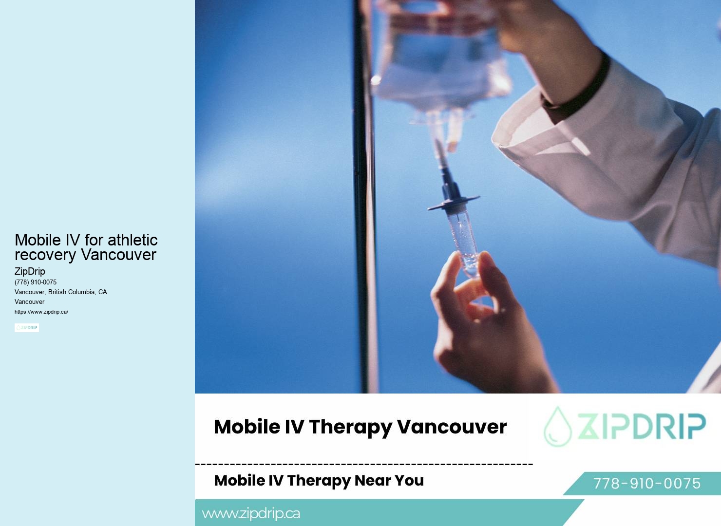 Hydrate Wherever You Are Mobile IV for athletic recovery Vancouver