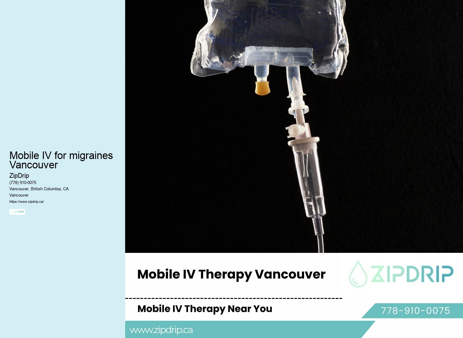 On-the-Go IV Fluid Therapy Mobile IV for migraines Vancouver