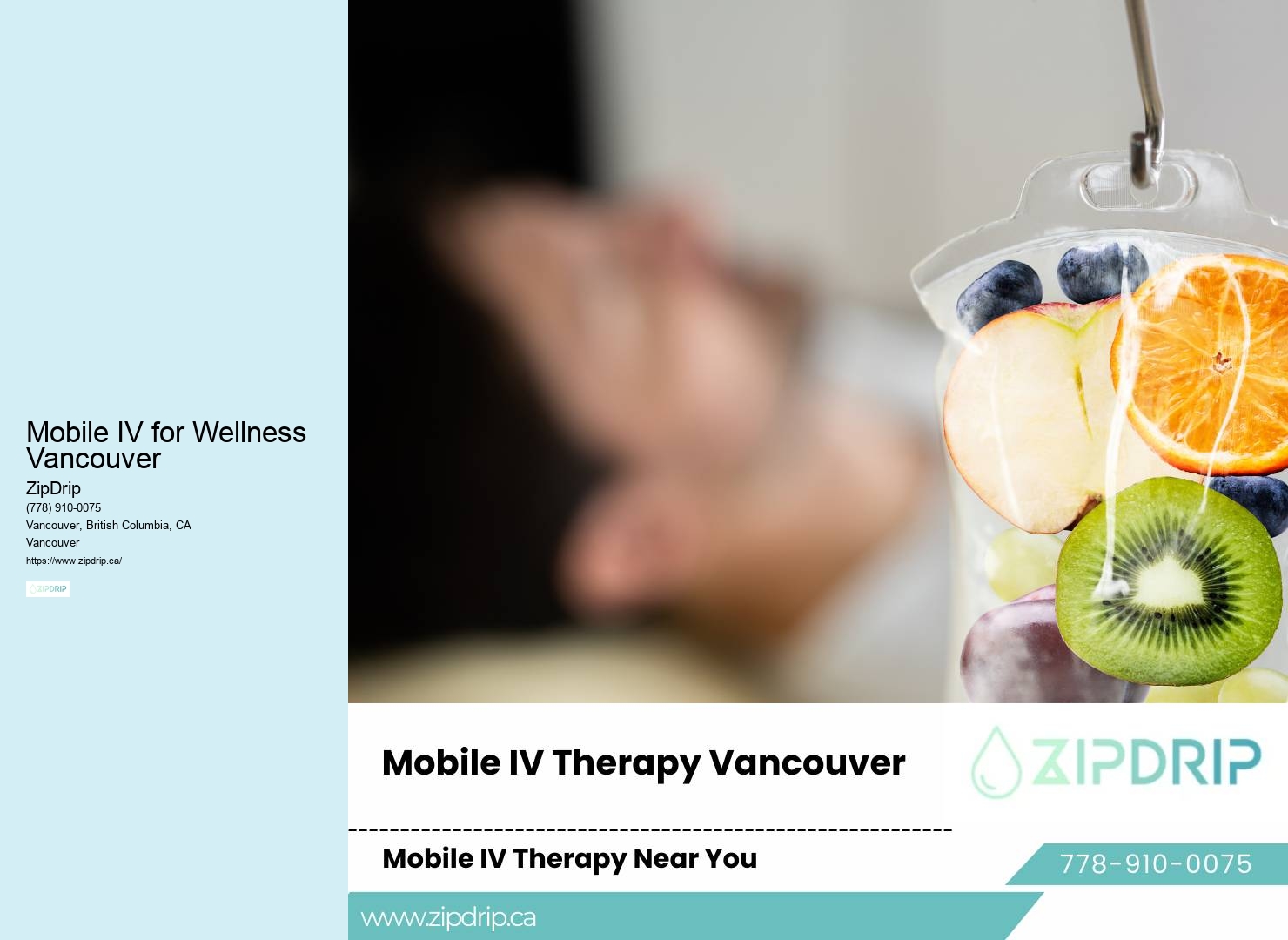 IV hydration infusion Mobile IV for Wellness Vancouver