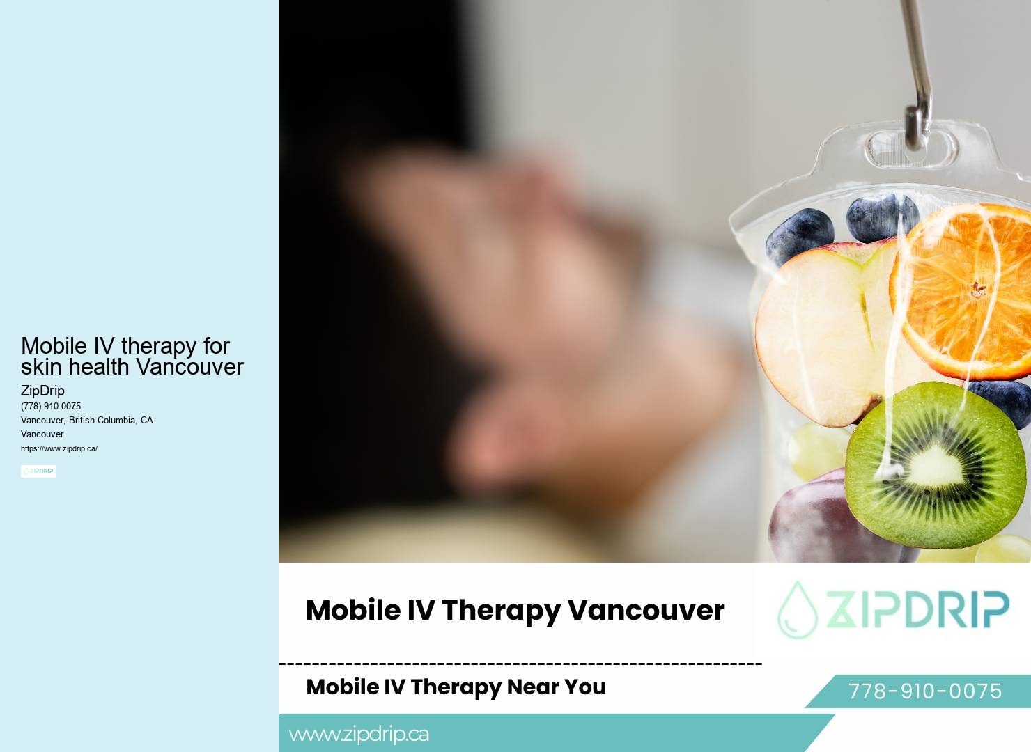 Mobile IV therapy for skin health Vancouver at-home IV drip