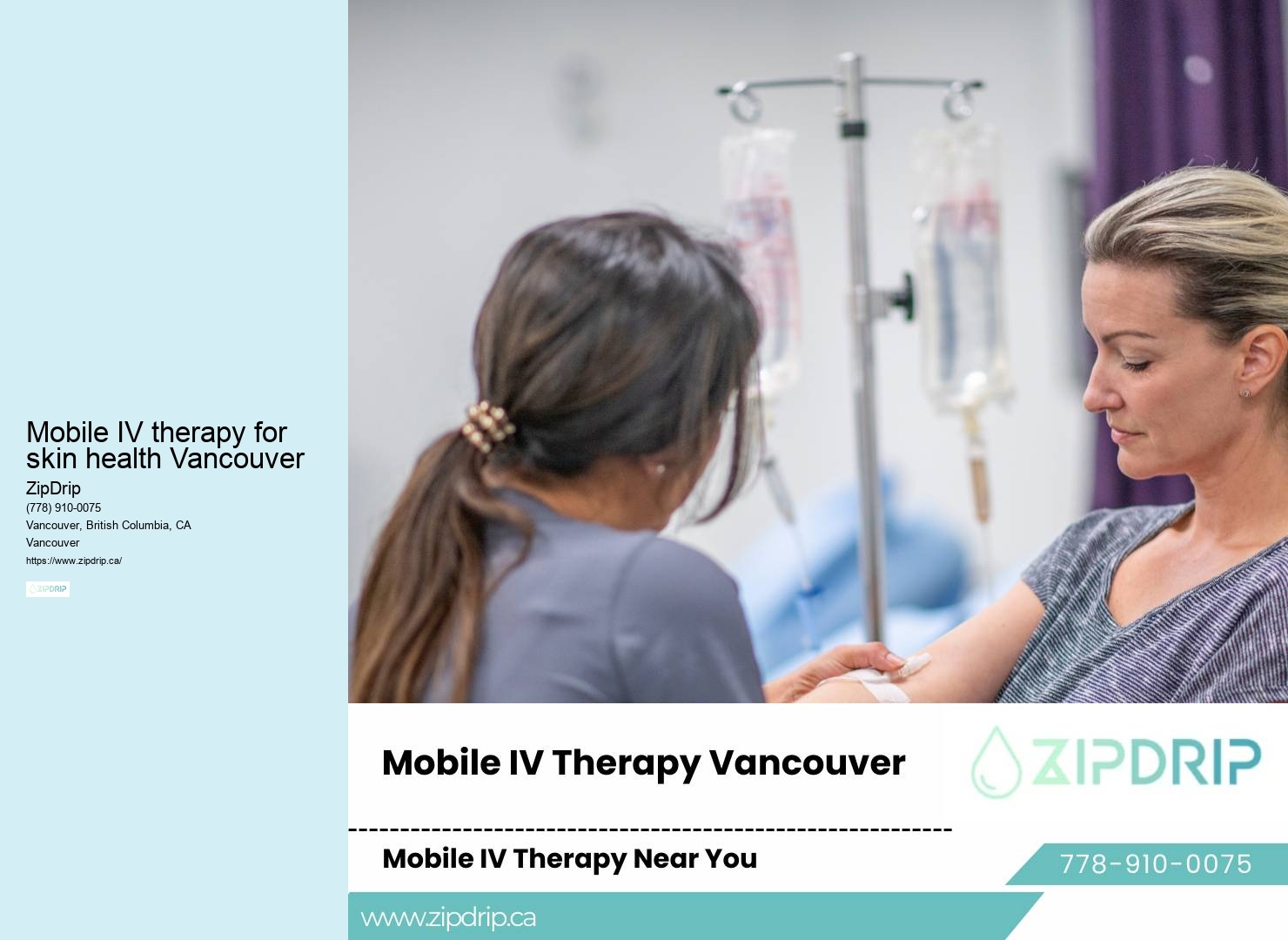 Mobile IV therapy services Mobile IV therapy for skin health Vancouver