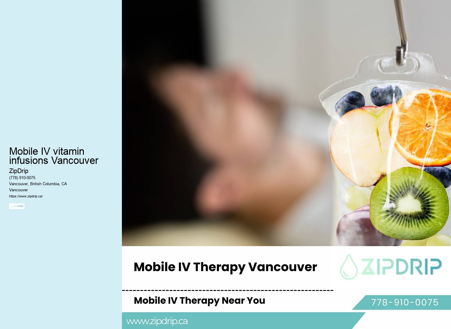 Mobile IV vitamin infusions Vancouver IV Therapy Team