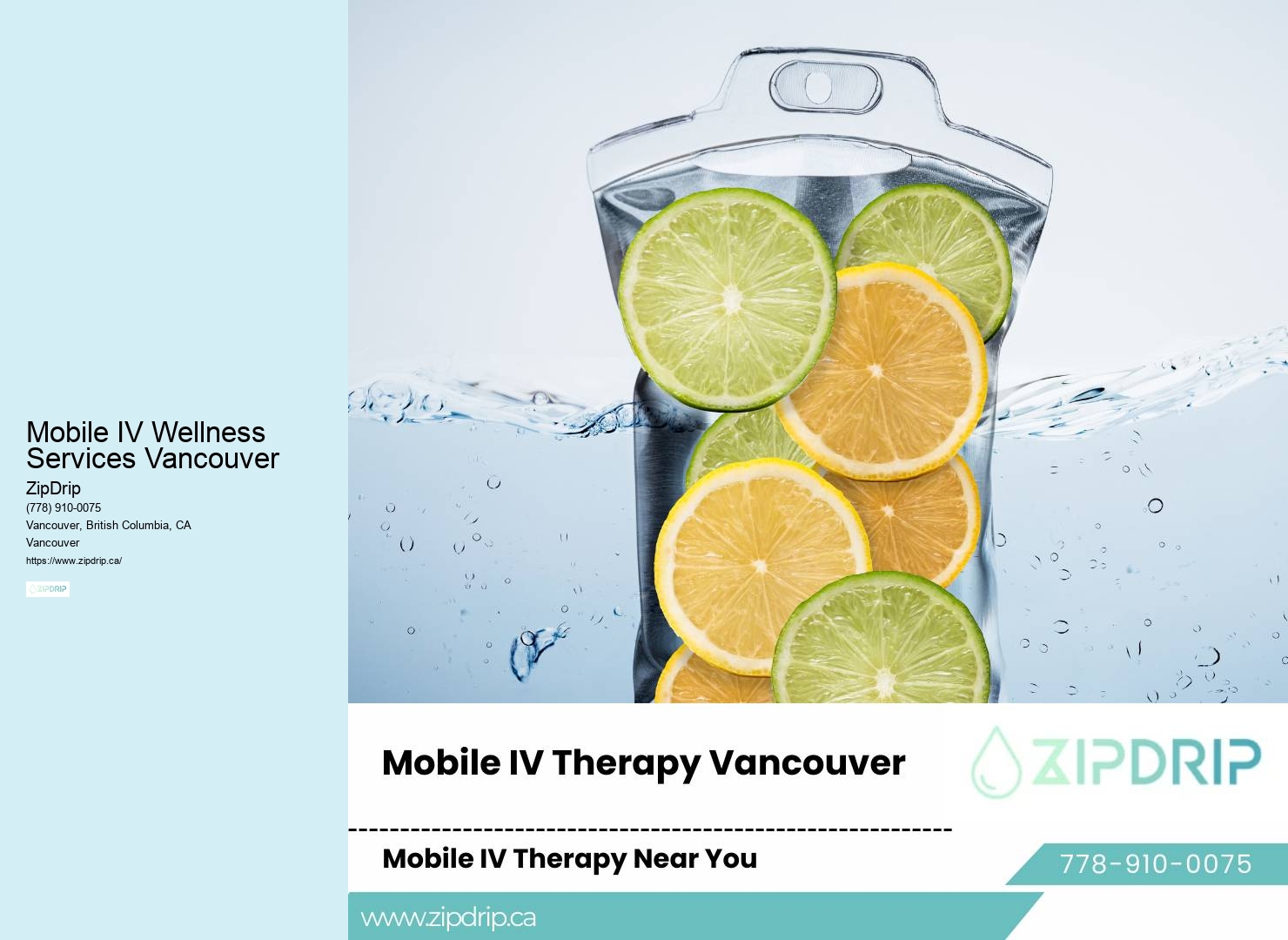 Hydration therapy Mobile IV Wellness Services Vancouver