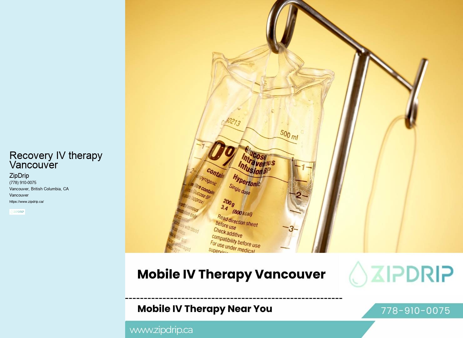 Mobile IV drip for energy Recovery IV therapy Vancouver