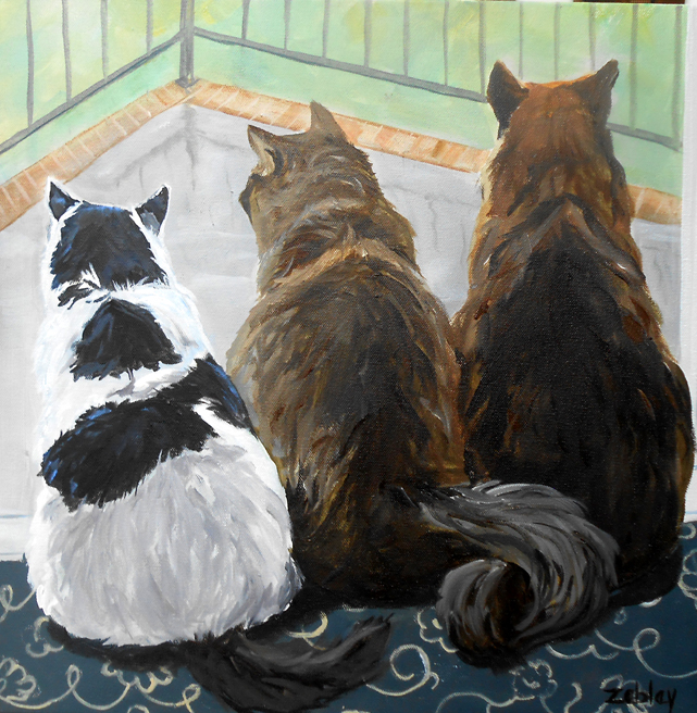 Three Cats Oil Painting WetCanvas Online Living for Artists