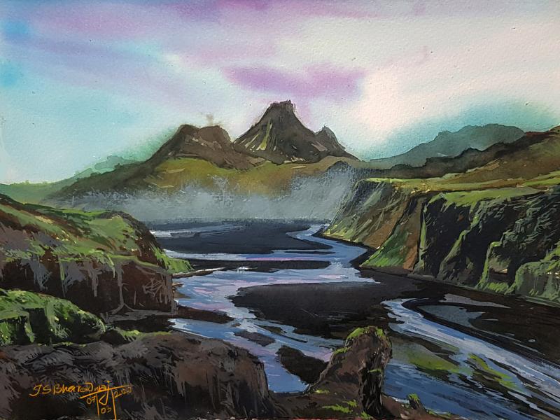 Icelandic mountains, a watercolour. WetCanvas Online Living for Artists