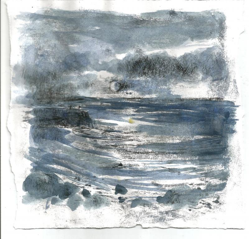 using printing medium for monoprint experiment WetCanvas