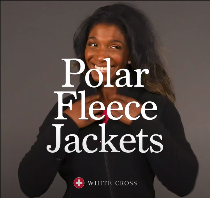 white cross fleece jacket