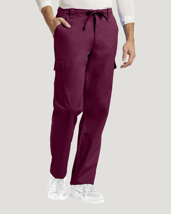 Photo of White Cross Scrubs Men's Cargo Pocket Pant Color Burgundy Main Vue