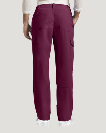 Photo of White Cross Scrubs Men's Cargo Pocket Pant Color Burgundy Back Vue