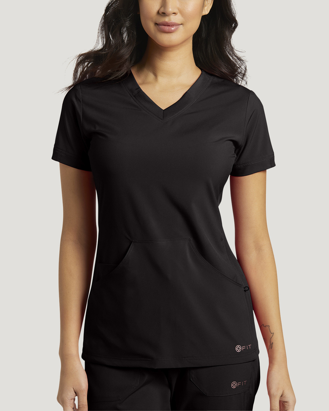 Photo d'uniforme pour infirmière White Cross 725 Fit Haut col en V Couleurr Noir Vue 725-BLA.jpg