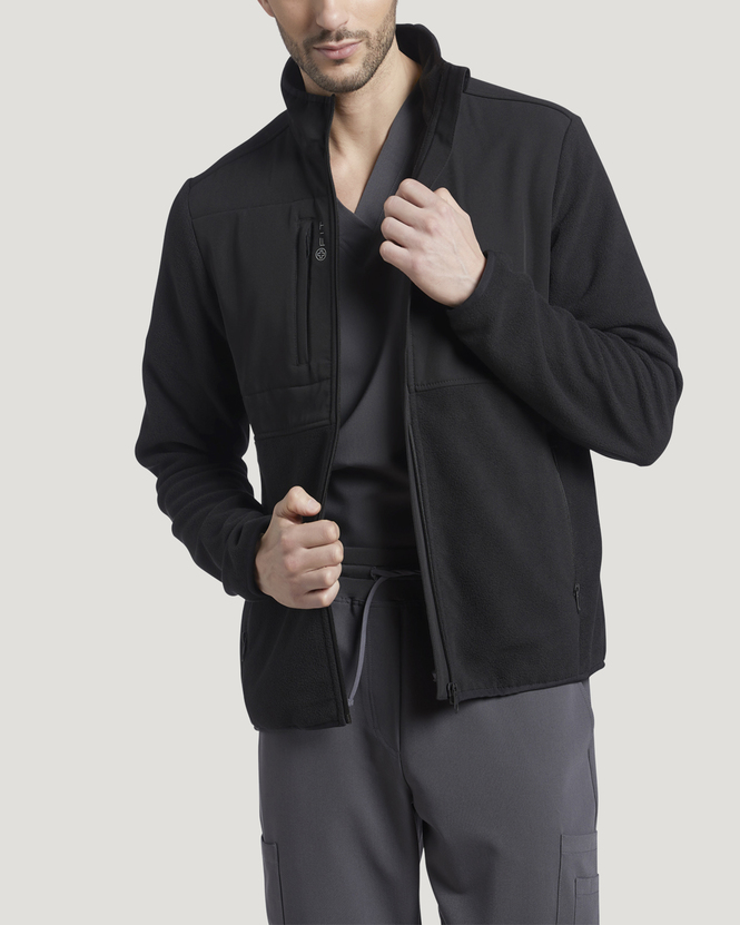 Photo of White Cross Scrubs Men’s Polar Fleece Color Black Vue 453-2.jpg