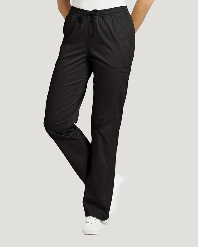 Photo of White Cross Scrubs Allure Elastic Waist Pant Color Black Vue 308-BLA.jpg