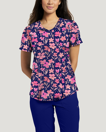 Image of Spring In My Step V-Neck Top Nurse Scrub Style # 782SPMS