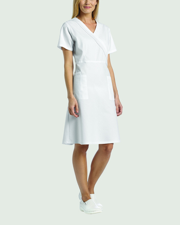 Photo d'uniforme pour infirmière White Cross 8014 Robe Plissée Couleurr Blanc Vue 8014.jpg