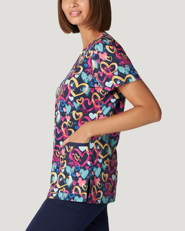 Photo of All You Need Is Luv Printed V-Neck Top Side View