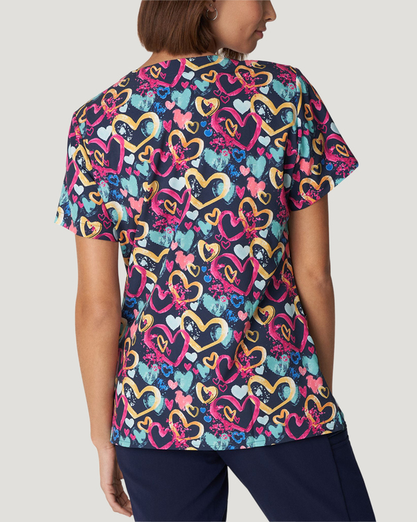 Photo of All You Need Is Luv Printed V-Neck Top Back view