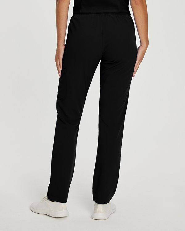 Photo of White Cross Scrubs Marvella Elastic Waist Pant - Petite Color Black Back Vue 005