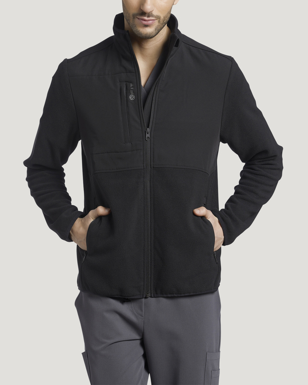 Photo of White Cross Scrubs Men’s Polar Fleece Color Black Vue 453-3.jpg