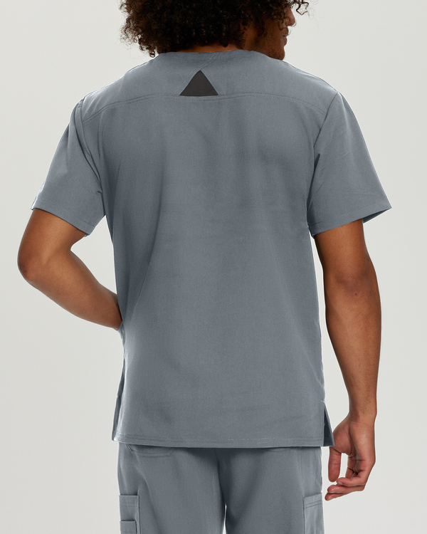 Photo de l'uniforme White Cross 2207 Haut V Tess Homme Couleur Fgris Tailleur  Vue Arrière 004