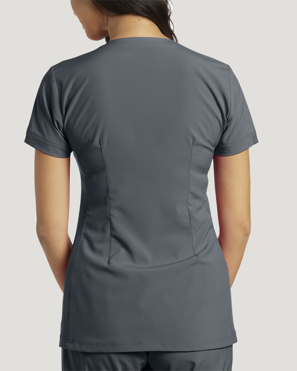 Photo d'uniforme pour infirmière White Cross 725 Fit Haut col en V Couleurr Étain Vue 725-PWT-b.jpg