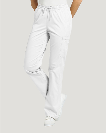 Photo d'uniforme pour infirmière White Cross 308T Pantallon Allure avec bande élastique Couleurr Blanc Vue 308-WHI.jpg