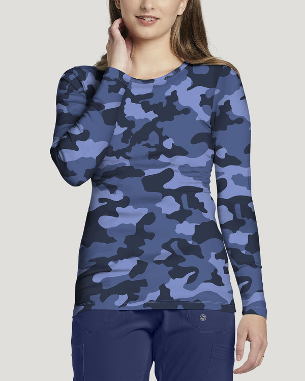 Photo d'uniforme pour infirmière White Cross 205CNA - T-Shirt Camo imprimé Couleurr Camo Navy Vue 205CNA-CNA.jpg