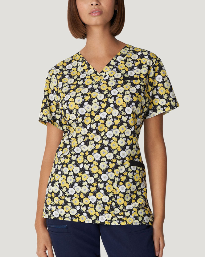 Photo of Sunshiny Day Printed V-Neck Top Front view