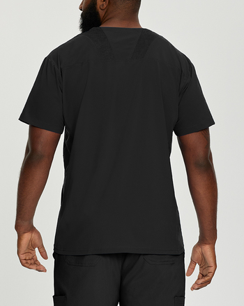 Photo of White Cross Scrubs FIT V-Neck Solid Top for Men Color Black Back Vue 001